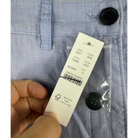 J.Crew relaxed barrel leg pants linen 90s money hazy hydrangea sz 0 - Picture 3 of 8